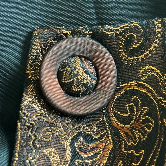Essence Paisley Gold Copper Tuxedo Blazer Statement Size 14 Formal Jacket - Picture 6 of 13